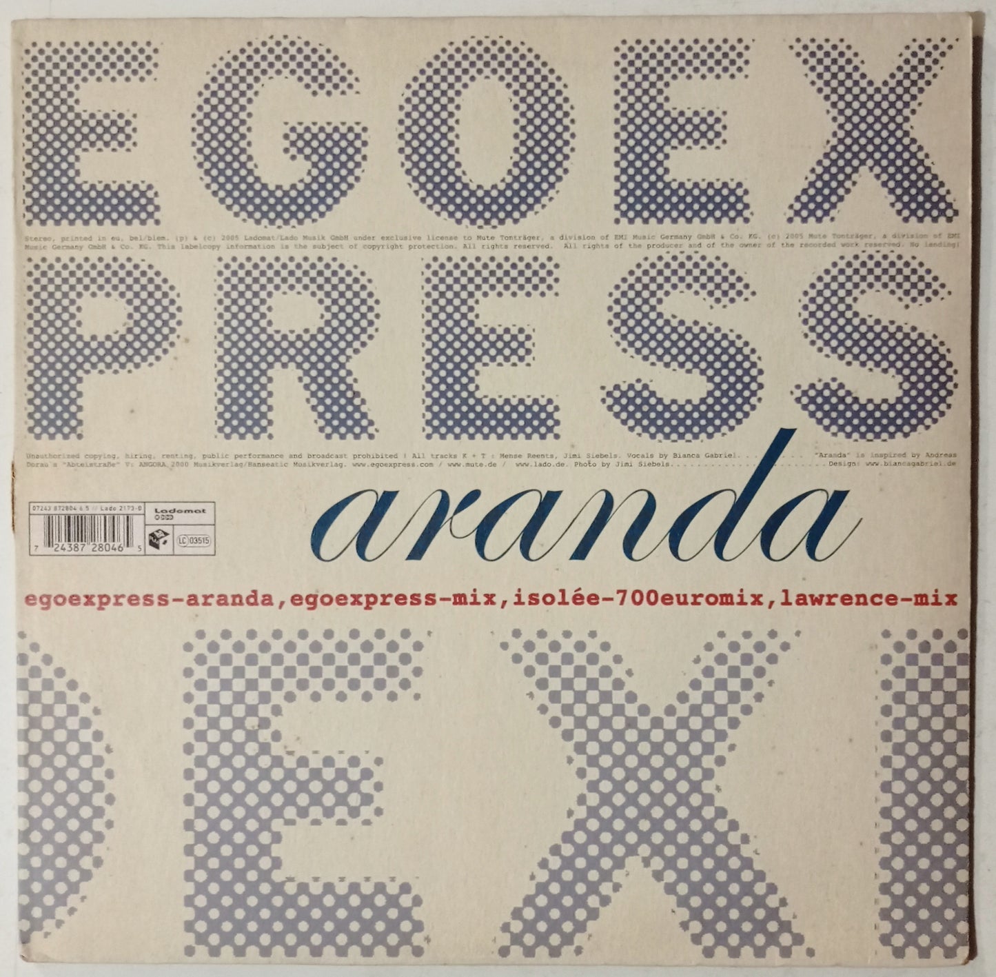 Egoexpress - Aranda (Vynil 12" - Importado Alemanha - USADO)