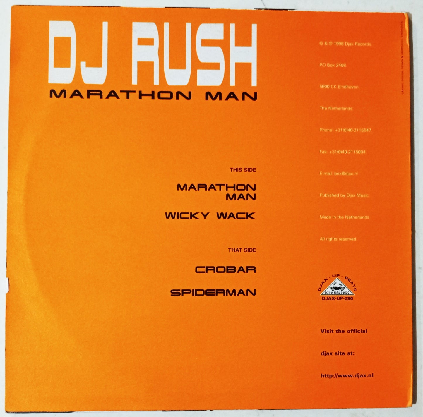 DJ Rush - Marathon Man (Vynil 12" - Importado Holanda - USADO)