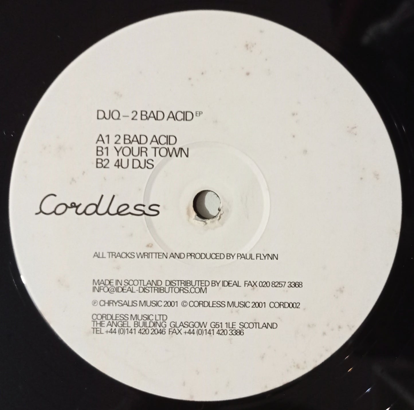 DJQ - 2 Bad Acid EP (Vynil 12" - Importado Inglaterra - USADO)