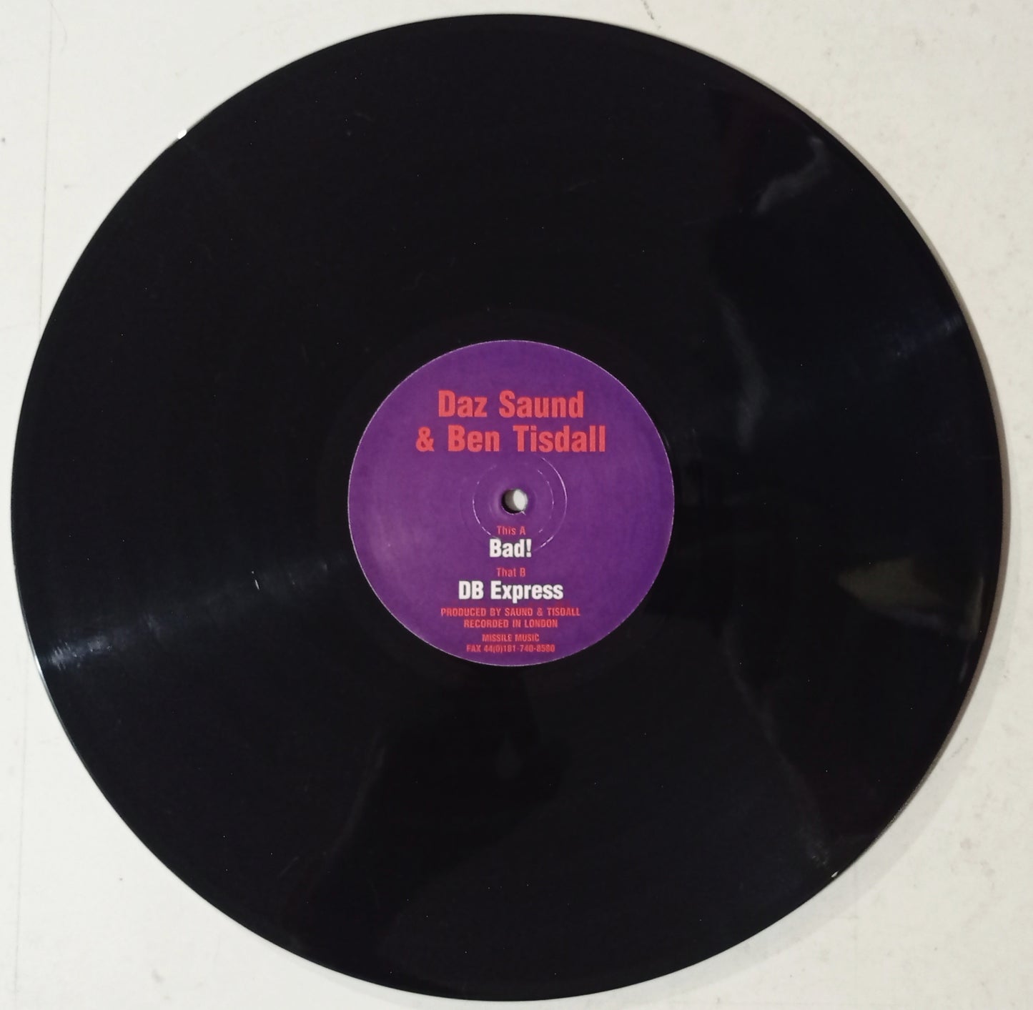 Daz Saund & Ben Tisdall - Bad! / DB Express (Vynil 12" - Importado Inglaterra - USADO)