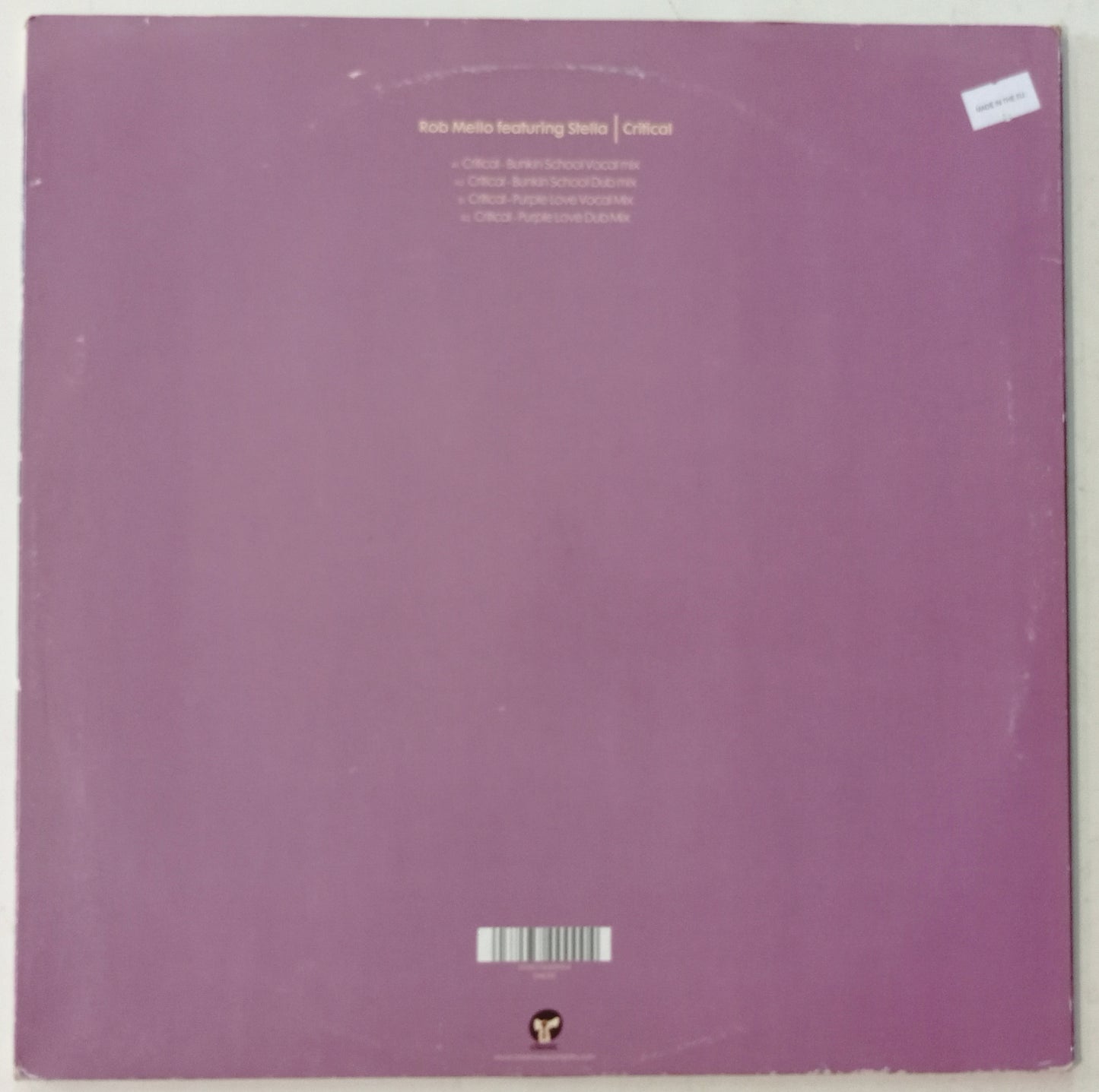 Rob Mello Feat. Stella - Critical (Vynil 12" - Importado Inglaterra - USADO)