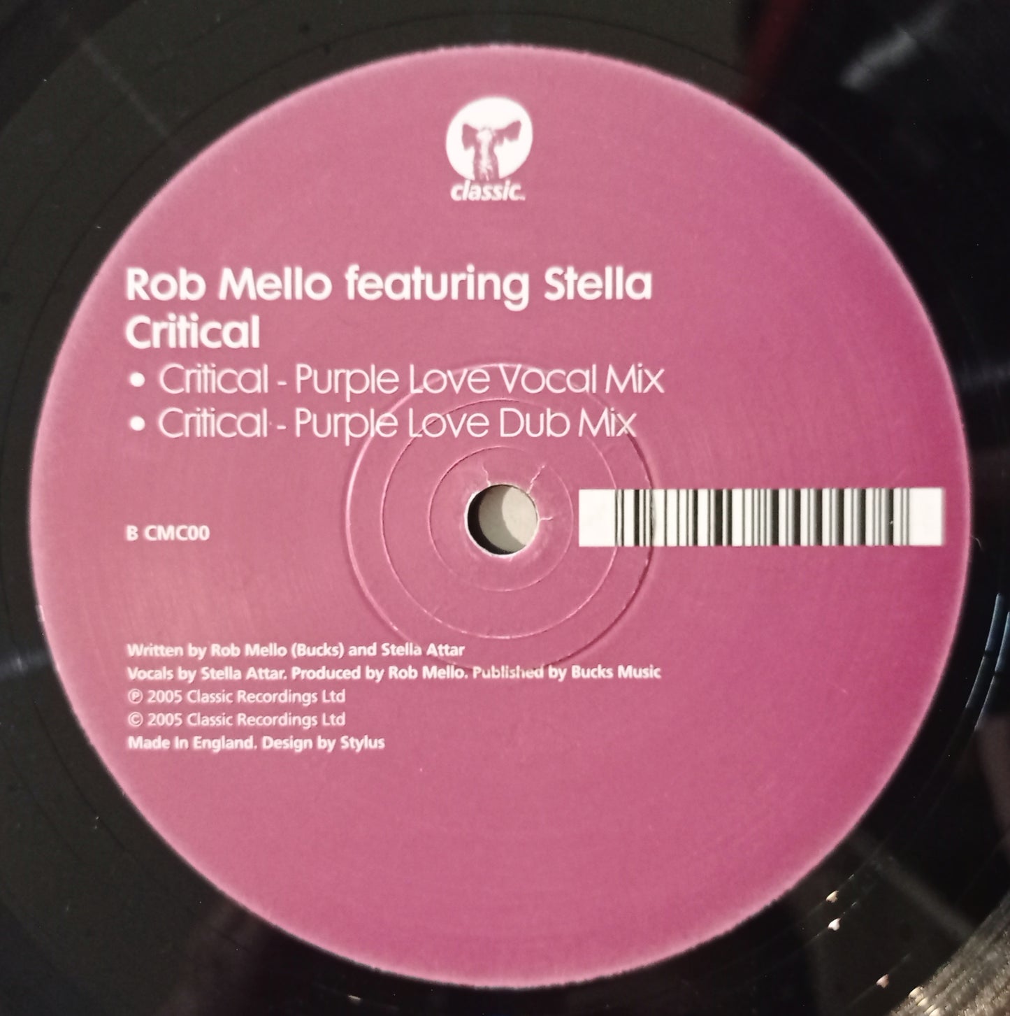 Rob Mello Feat. Stella - Critical (Vynil 12" - Importado Inglaterra - USADO)