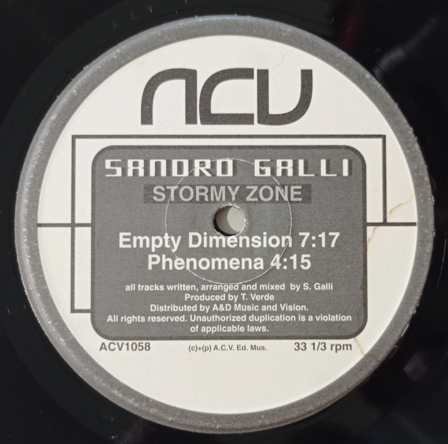 Sandro Galli - Stormy Zone (Vynil 12" - Importado Itália - USADO)