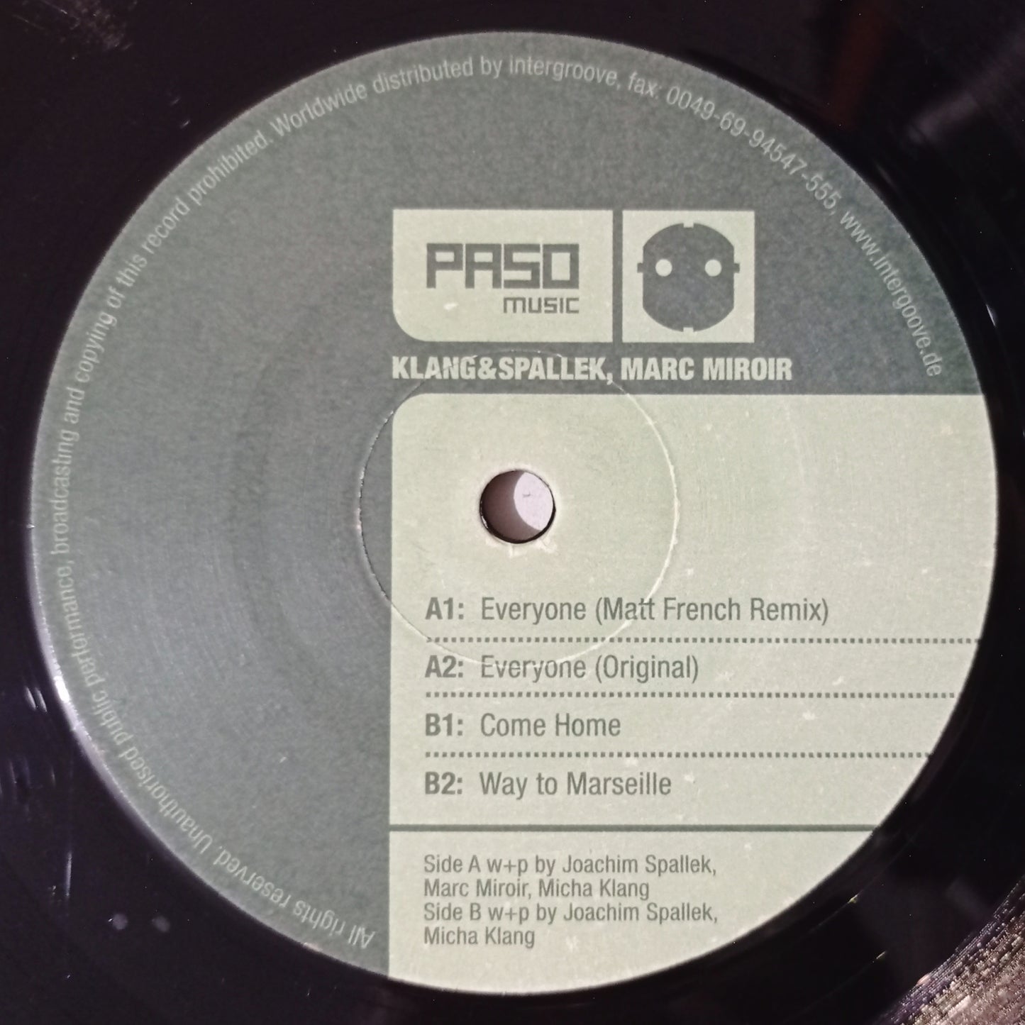 Klang & Spallek, Marc Miroir - Everyone (Vynil 12" - Importado Alemanha - USADO)