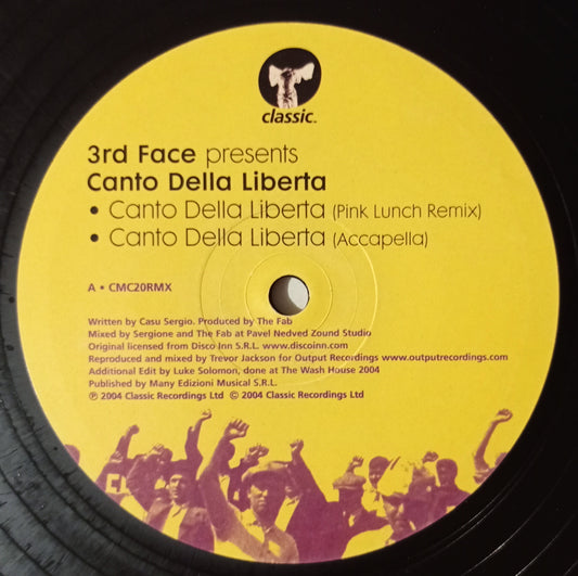 3rd Face - Canto Della Liberta (Remixes) (Vynil 12" - Importado Inglaterra - USADO)