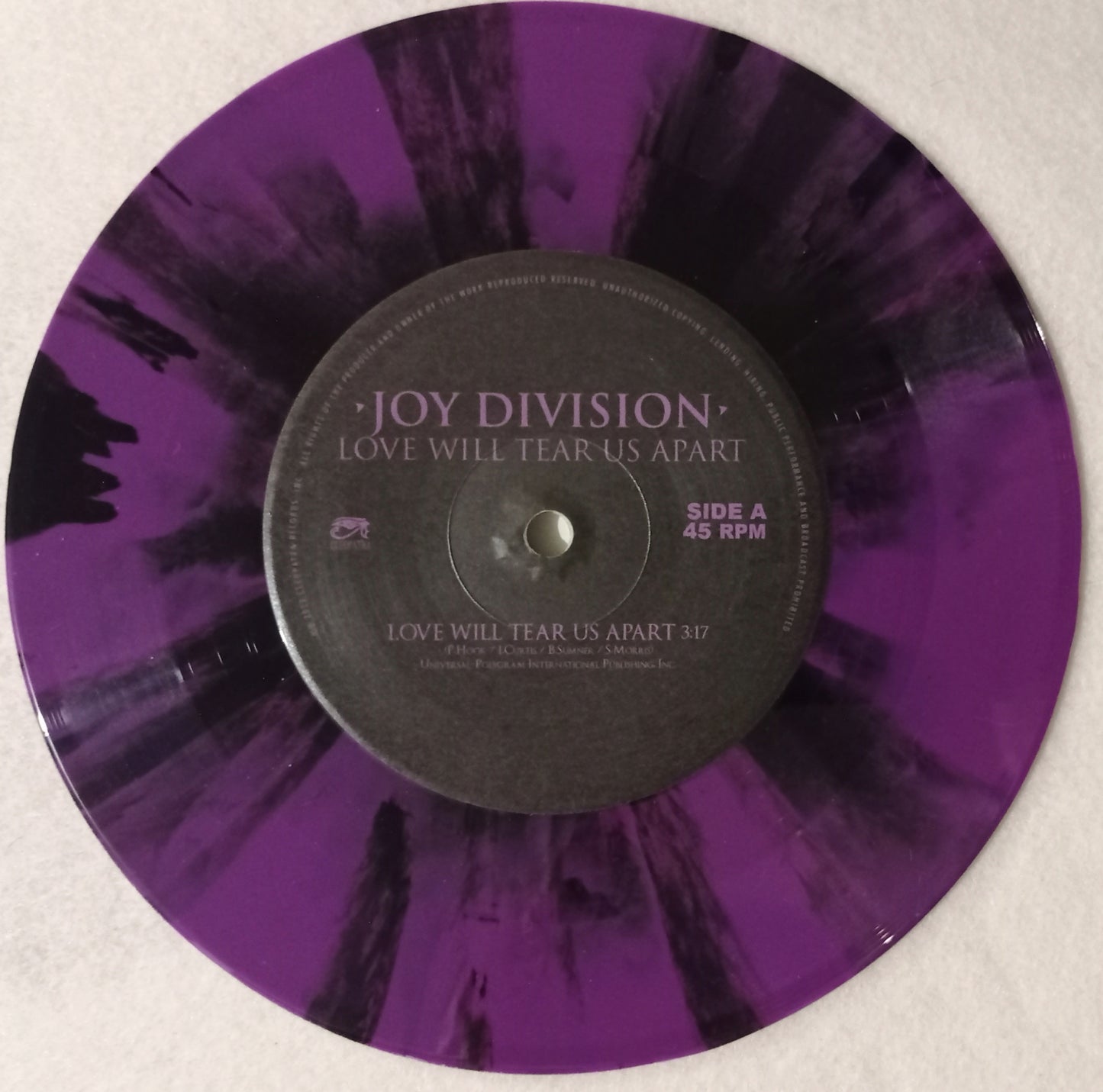 Joy Division - Love Will Tear Us Apart (Splatter Vinyl 7" Purple/Black - Importado Canadá - NOVO)
