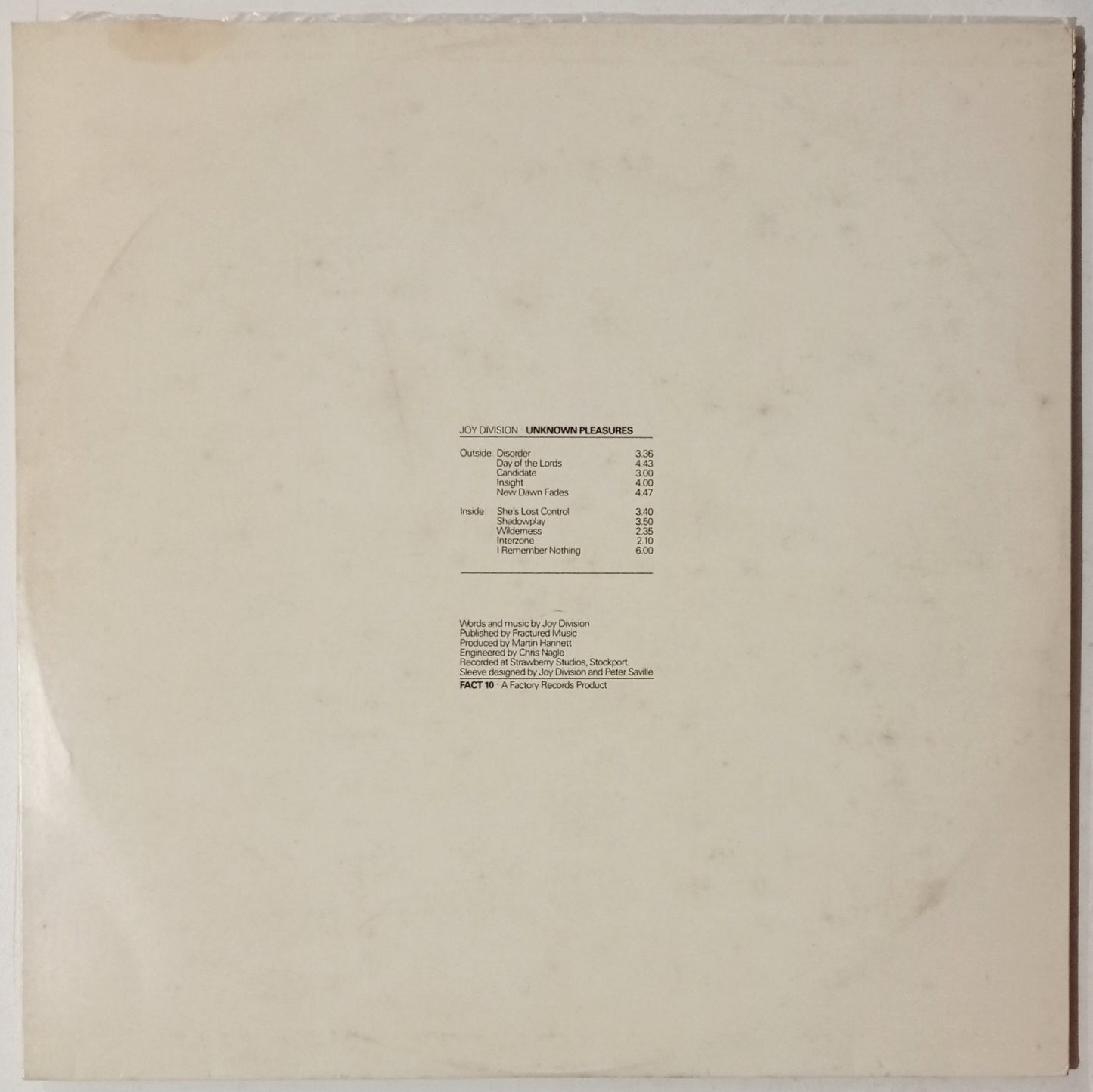 Joy Division - Unknown Pleasures (LP - Nacional - USADO)