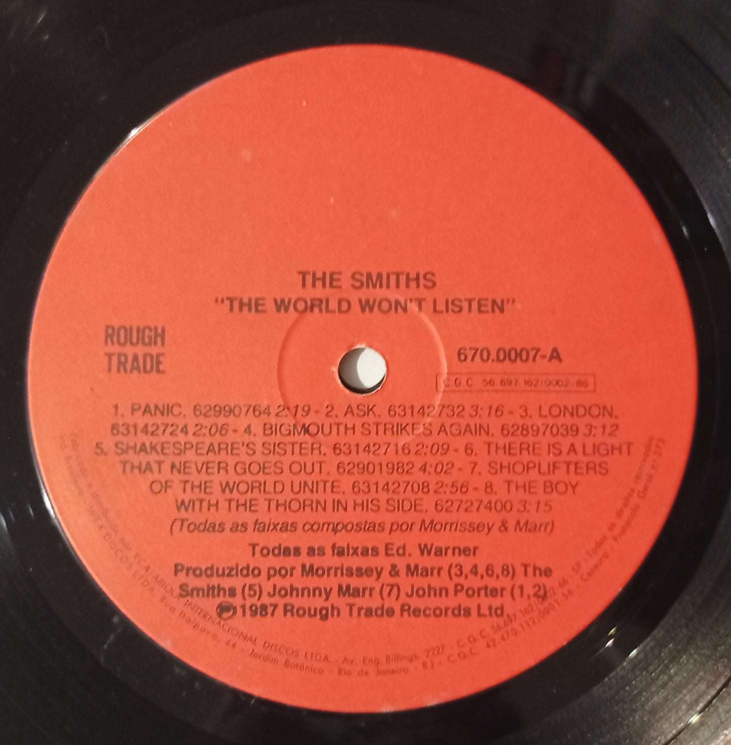 The Smiths - The World Won't Listen (LP - Nacional - USADO)