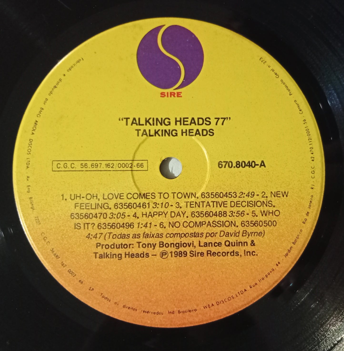 Talking Heads -Talking Heads: 77 (LP - Nacional - USADO)