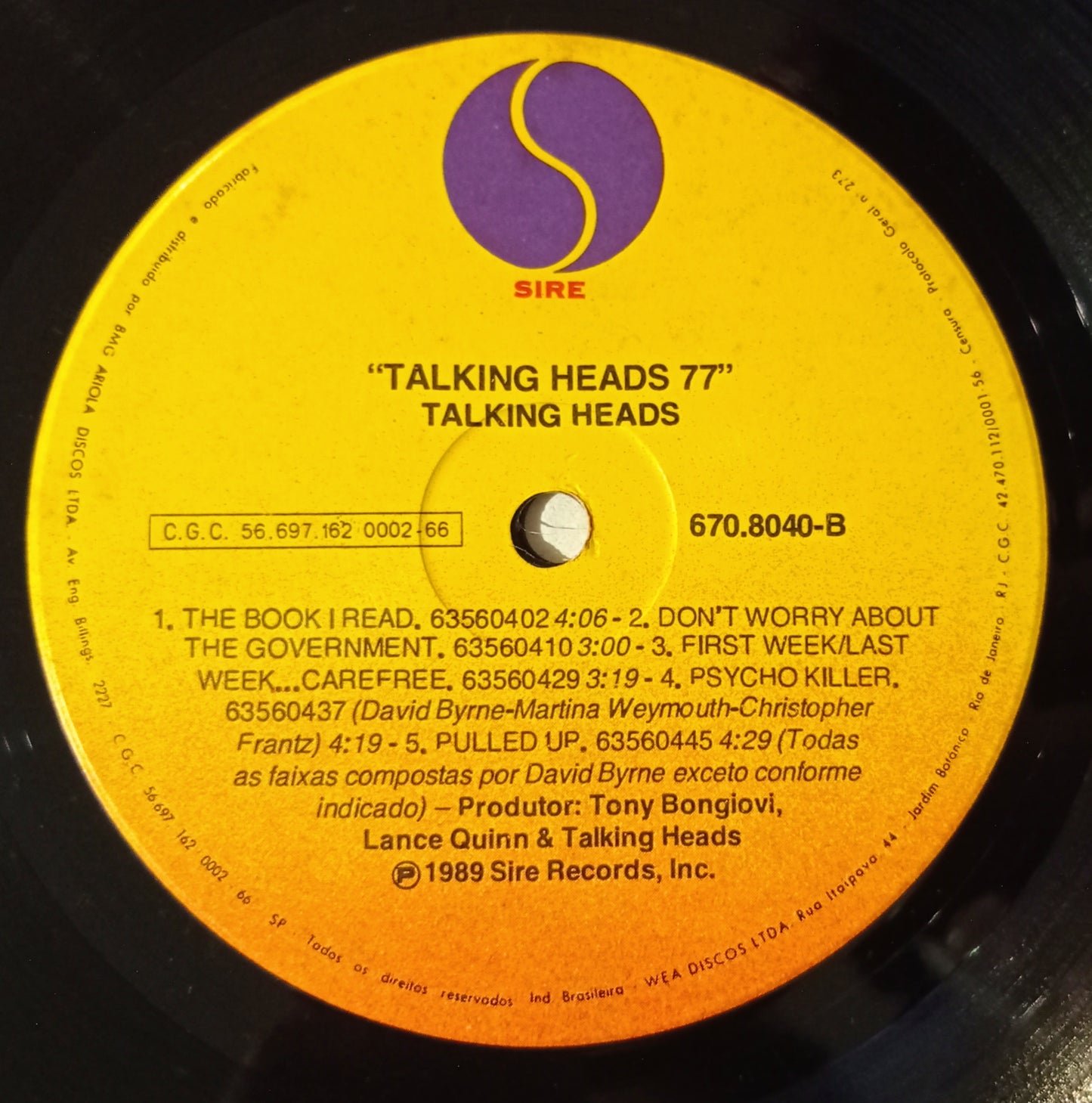 Talking Heads -Talking Heads: 77 (LP - Nacional - USADO)