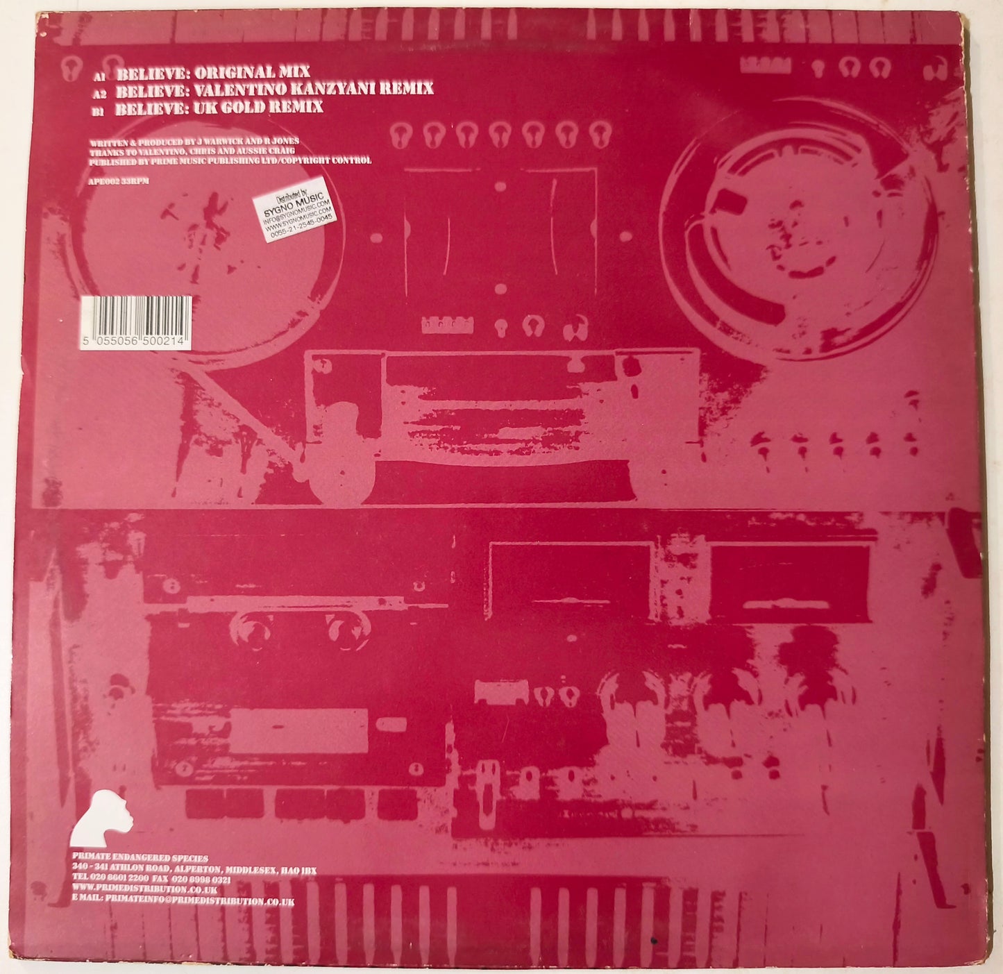Traxster - Believe (Vynil 12" - Importado Inglaterra - USADO)